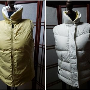 Nike Gold and White Quilted Puffer Vest